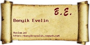 Benyik Evelin névjegykártya