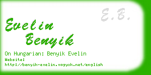 evelin benyik business card